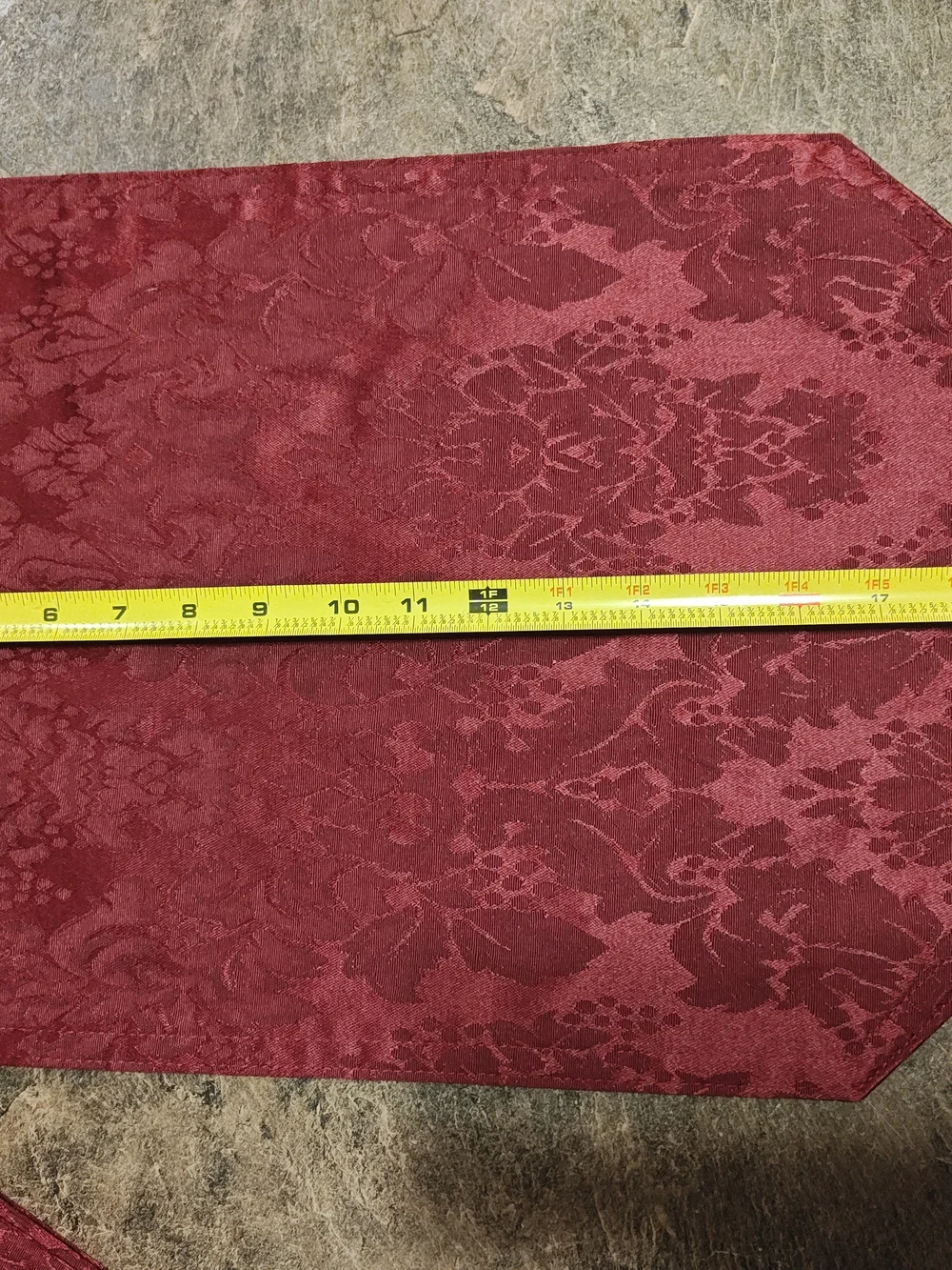 Elegant Damask Burgundy Placemats Set Of 4